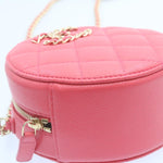 Chanel Matelasse Caviar Skin Chain Shoulder Bag Pink CC Auth 23651A
