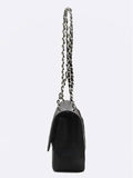 A58600 Caviar silver classic jumbo L size chain shoulder bag Chanel