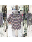 17S Short Sleeve Hooded Pullover 40 Black Multi 4ET1299 Chanel