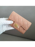 2.55 Vintage Flap Card Wallet Beige Chanel