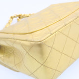 Chanel Matelasse Chain New Shoulder Bag Leather Gold CC Auth 25305A