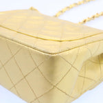 Chanel Matelasse Chain New Shoulder Bag Leather Gold CC Auth 25305A