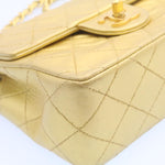 Chanel Matelasse Chain New Shoulder Bag Leather Gold CC Auth 25305A