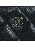 A69251 Black Caviar Beauty CC Silver Logo Large Clutch Chanel