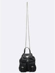 1BH029 Black color Re nylon mini backpack chain cross bag