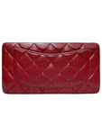 A31509 Red Caviar Skin Silver Logo Timeless Classic Flap Long Wallet Chanel