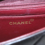 Chanel Matelasse Chain New Shoulder Bag Lamb Skin Black Gold CC Auth 28632A