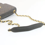 Chanel Matelasse Chain New Shoulder Bag Lamb Skin Black Gold CC Auth 28632A
