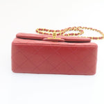 Chanel Matelasse Chain New Shoulder Bag Lamb Skin Turn Lock Red CC Auth 28661A