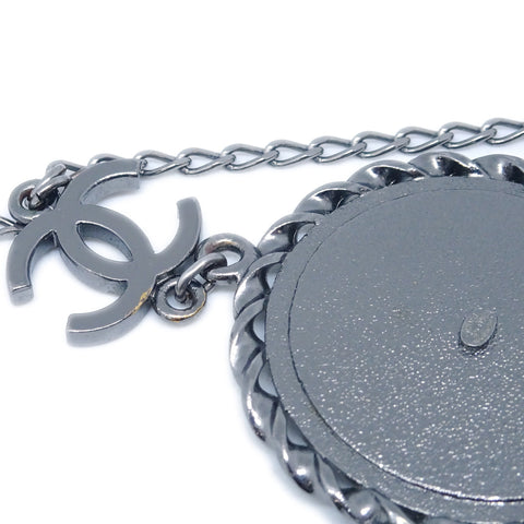 Chanel Mademoiselle Chain Pendant Necklace Silver 03P