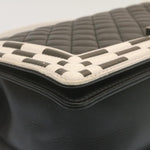 Chanel Matelasse Boy  Chain Shoulder Bag Lamb Skin Black CC Auth 29190A