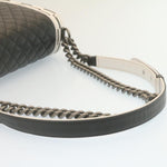 Chanel Matelasse Boy  Chain Shoulder Bag Lamb Skin Black CC Auth 29190A