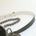 Chanel Matelasse Boy  Chain Shoulder Bag Lamb Skin Black CC Auth 29190A
