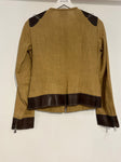 *VINTAGE* Fendi Brown Round Neck Jacket with Leather Trim Detail IT 42 (UK 10)