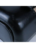 A91810 Vintage calfskin beige black color Gabriel gold silver metal chain shoulder and cross bag Chanel