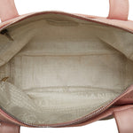 Chanel Logo One-Shoulder Bag Handbag Pink Natural Leather Cotton  CHANEL