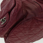 Chanel Matelasse Chain Backpack Lamb Skin Bordeaux CC Auth 30736A