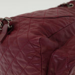 Chanel Matelasse Chain Backpack Lamb Skin Bordeaux CC Auth 30736A