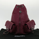 Chanel Matelasse Chain Backpack Lamb Skin Bordeaux CC Auth 30736A