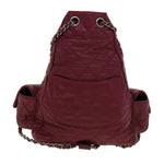 Chanel Matelasse Chain Backpack Lamb Skin Bordeaux CC Auth 30736A