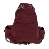 Chanel Matelasse Chain Backpack Lamb Skin Bordeaux CC Auth 30736A