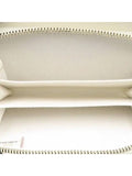 AP2569 White Color Caviar Skin Card Holder Zip Up Wallet On Chain Chanel