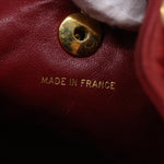 Chanel Matelasse Chain Hand Bag Lamb Skin Red CC Auth 31892A