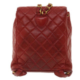 Chanel Matelasse Chain Hand Bag Lamb Skin Red CC Auth 31892A