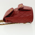 Chanel Matelasse Chain Hand Bag Lamb Skin Red CC Auth 31892A