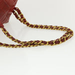 Chanel Matelasse Chain Hand Bag Lamb Skin Red CC Auth 31892A