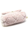 AS1161 Pink Shearling Fleece Metal 19 Nineteen Large Flap Shoulder Bag 30s Chanel