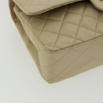 Chanel Matelasse 25 Turn Lock Chain Shoulder Bag Satin Beige CC Auth 32604