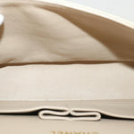 Chanel Matelasse 25 Turn Lock Chain Shoulder Bag Satin Beige CC Auth 32604