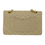Chanel Matelasse 25 Turn Lock Chain Shoulder Bag Satin Beige CC Auth 32604