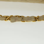 Chanel Matelasse 25 Turn Lock Chain Shoulder Bag Satin Beige CC Auth 32604