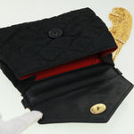 Chanel Matelasse Chain stone Shoulder Bag Black CC Auth 32695A