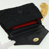 Chanel Matelasse Chain stone Shoulder Bag Black CC Auth 32695A