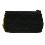 Chanel Matelasse Chain stone Shoulder Bag Black CC Auth 32695A
