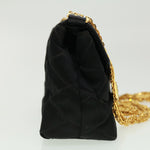 Chanel Matelasse Chain stone Shoulder Bag Black CC Auth 32695A