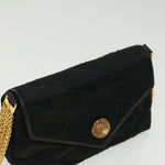 Chanel Matelasse Chain stone Shoulder Bag Black CC Auth 32695A