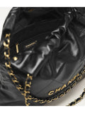 22 Shiny Calfskin Small Shoulder Bag Black Chanel