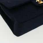 Chanel Matelasse 25 Shoulder Bag cotton Black CC Auth 33162