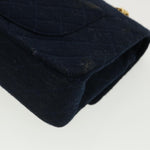 Chanel Matelasse 25 Shoulder Bag cotton Black CC Auth 33162