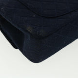 Chanel Matelasse 25 Shoulder Bag cotton Black CC Auth 33162