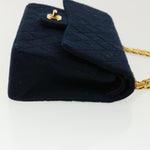 Chanel Matelasse 25 Shoulder Bag cotton Black CC Auth 33162