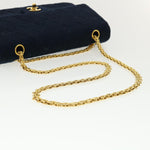 Chanel Matelasse 25 Shoulder Bag cotton Black CC Auth 33162
