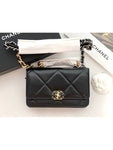19 Chain Lambskin Cross Bag Black Chanel