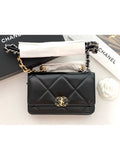 19 Chain Lambskin Cross Bag Black Chanel
