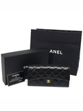 AP0241 Caviar Skin Gold Logo Classic Flap Long Wallet Chanel