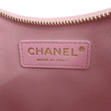 Auth Chanel Matelasse Lamb Skin Small Hobo Shoulder Bag Pink AS3917 Used F/S